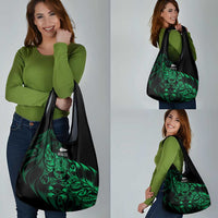 New Zealand Lawn Bowls Grocery Bag Green Maori Warrior Tribal Silver Fern LT9 - Polynesian Pride