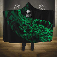 New Zealand Lawn Bowls Hooded Blanket Green Maori Warrior Tribal Silver Fern LT9 - Polynesian Pride