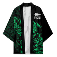New Zealand Lawn Bowls Custom Kimono Green Maori Warrior Tribal Silver Fern LT9 Unisex Green - Polynesian Pride