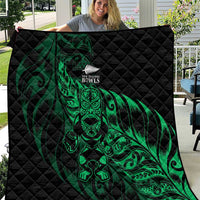 New Zealand Lawn Bowls Quilt Green Maori Warrior Tribal Silver Fern LT9 Green - Polynesian Pride