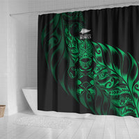 New Zealand Lawn Bowls Shower Curtain Green Maori Warrior Tribal Silver Fern LT9 - Polynesian Pride