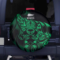 New Zealand Lawn Bowls Spare Tire Cover Green Maori Warrior Tribal Silver Fern LT9 No hole Green - Polynesian Pride