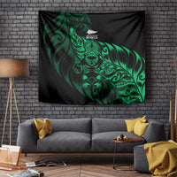 New Zealand Lawn Bowls Tapestry Green Maori Warrior Tribal Silver Fern LT9 Green - Polynesian Pride