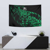 New Zealand Lawn Bowls Tapestry Green Maori Warrior Tribal Silver Fern LT9 - Polynesian Pride
