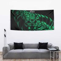 New Zealand Lawn Bowls Tapestry Green Maori Warrior Tribal Silver Fern LT9 - Polynesian Pride