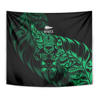 New Zealand Lawn Bowls Tapestry Green Maori Warrior Tribal Silver Fern LT9 - Polynesian Pride