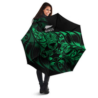 New Zealand Lawn Bowls Umbrella Green Maori Warrior Tribal Silver Fern LT9 - Polynesian Pride