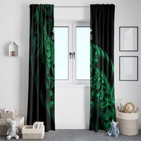 New Zealand Lawn Bowls Window Curtain Green Maori Warrior Tribal Silver Fern LT9 - Polynesian Pride