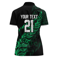 New Zealand Lawn Bowls Custom Women Polo Shirt Green Maori Warrior Tribal Silver Fern LT9 - Polynesian Pride