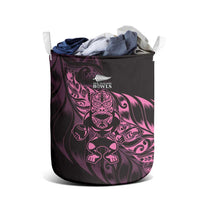 New Zealand Lawn Bowls Laundry Basket Pink Maori Warrior Tribal Silver Fern LT9 - Polynesian Pride