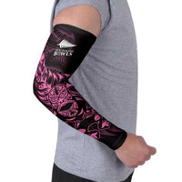 New Zealand Lawn Bowls Custom Arm Sleeves Pink Maori Warrior Tribal Silver Fern LT9 - Polynesian Pride