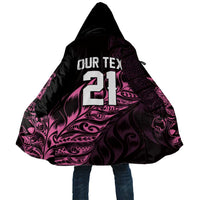 New Zealand Lawn Bowls Custom Cloak Pink Maori Warrior Tribal Silver Fern LT9 Unisex Pink - Polynesian Pride