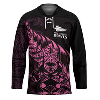 New Zealand Lawn Bowls Custom Hockey Jersey Pink Maori Warrior Tribal Silver Fern LT9 Unisex Pink - Polynesian Pride