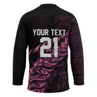 New Zealand Lawn Bowls Custom Hockey Jersey Pink Maori Warrior Tribal Silver Fern LT9 - Polynesian Pride