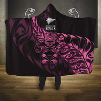 New Zealand Lawn Bowls Hooded Blanket Pink Maori Warrior Tribal Silver Fern LT9 - Polynesian Pride