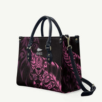 New Zealand Lawn Bowls Leather Bag Pink Maori Warrior Tribal Silver Fern LT9 Pink - Polynesian Pride