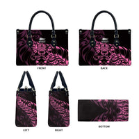 New Zealand Lawn Bowls Leather Bag Pink Maori Warrior Tribal Silver Fern LT9 - Polynesian Pride