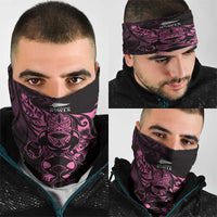 New Zealand Lawn Bowls Neck Gaiter Pink Maori Warrior Tribal Silver Fern LT9 - Polynesian Pride
