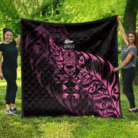 New Zealand Lawn Bowls Quilt Pink Maori Warrior Tribal Silver Fern LT9 - Polynesian Pride