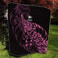New Zealand Lawn Bowls Quilt Pink Maori Warrior Tribal Silver Fern LT9 - Polynesian Pride