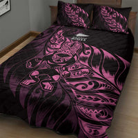 New Zealand Lawn Bowls Quilt Bed Set Pink Maori Warrior Tribal Silver Fern LT9 - Polynesian Pride