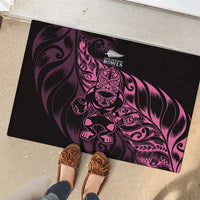 New Zealand Lawn Bowls Rubber Doormat Pink Maori Warrior Tribal Silver Fern LT9 - Polynesian Pride