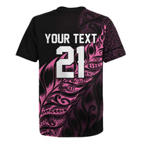 New Zealand Lawn Bowls Custom Rugby Jersey Pink Maori Warrior Tribal Silver Fern LT9 - Polynesian Pride