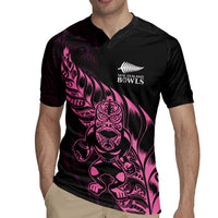 New Zealand Lawn Bowls Custom Rugby Jersey Pink Maori Warrior Tribal Silver Fern LT9 - Polynesian Pride