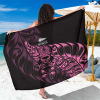 New Zealand Lawn Bowls Sarong Pink Maori Warrior Tribal Silver Fern LT9 One Size 44 x 66 inches Pink - Polynesian Pride