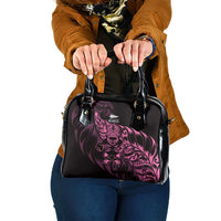 New Zealand Lawn Bowls Shoulder Handbag Pink Maori Warrior Tribal Silver Fern LT9 One Size Pink - Polynesian Pride