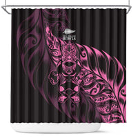 New Zealand Lawn Bowls Shower Curtain Pink Maori Warrior Tribal Silver Fern LT9 Pink - Polynesian Pride
