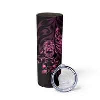 New Zealand Lawn Bowls Custom Skinny Tumbler Pink Maori Warrior Tribal Silver Fern LT9 - Polynesian Pride