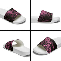New Zealand Lawn Bowls Slide Sandals Pink Maori Warrior Tribal Silver Fern LT9 - Polynesian Pride