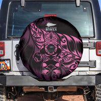 New Zealand Lawn Bowls Spare Tire Cover Pink Maori Warrior Tribal Silver Fern LT9 Pink - Polynesian Pride