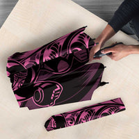 New Zealand Lawn Bowls Umbrella Pink Maori Warrior Tribal Silver Fern LT9 - Polynesian Pride