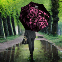 New Zealand Lawn Bowls Umbrella Pink Maori Warrior Tribal Silver Fern LT9 - Polynesian Pride