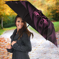 New Zealand Lawn Bowls Umbrella Pink Maori Warrior Tribal Silver Fern LT9 - Polynesian Pride