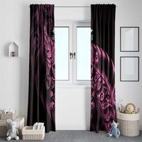 New Zealand Lawn Bowls Window Curtain Pink Maori Warrior Tribal Silver Fern LT9 - Polynesian Pride