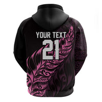 New Zealand Lawn Bowls Custom Zip Hoodie Pink Maori Warrior Tribal Silver Fern LT9 - Polynesian Pride