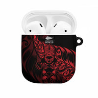 New Zealand Lawn Bowls AirPods Case Red Maori Warrior Tribal Silver Fern LT9 Red - Polynesian Pride