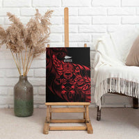 New Zealand Lawn Bowls Canvas Wall Art Red Maori Warrior Tribal Silver Fern LT9 - Polynesian Pride