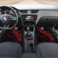 New Zealand Lawn Bowls Custom Car Mats Red Maori Warrior Tribal Silver Fern LT9 Set 2pcs - Front Red - Polynesian Pride