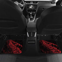 New Zealand Lawn Bowls Custom Car Mats Red Maori Warrior Tribal Silver Fern LT9 Set 2pcs - Back Red - Polynesian Pride
