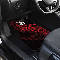 New Zealand Lawn Bowls Custom Car Mats Red Maori Warrior Tribal Silver Fern LT9 - Polynesian Pride