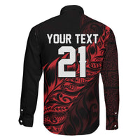 New Zealand Lawn Bowls Custom Family Matching Off Shoulder Short Dress and Hawaiian Shirt Red Maori Warrior Tribal Silver Fern LT9 - Polynesian Pride
