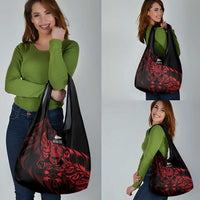 New Zealand Lawn Bowls Grocery Bag Red Maori Warrior Tribal Silver Fern LT9 - Polynesian Pride