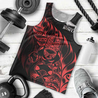 New Zealand Lawn Bowls Custom Men Tank Top Red Maori Warrior Tribal Silver Fern LT9 - Polynesian Pride