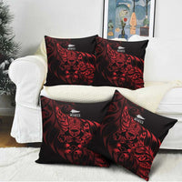 New Zealand Lawn Bowls Pillow Cover Red Maori Warrior Tribal Silver Fern LT9 - Polynesian Pride
