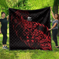 New Zealand Lawn Bowls Quilt Red Maori Warrior Tribal Silver Fern LT9 - Polynesian Pride