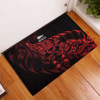 New Zealand Lawn Bowls Rubber Doormat Red Maori Warrior Tribal Silver Fern LT9 - Polynesian Pride